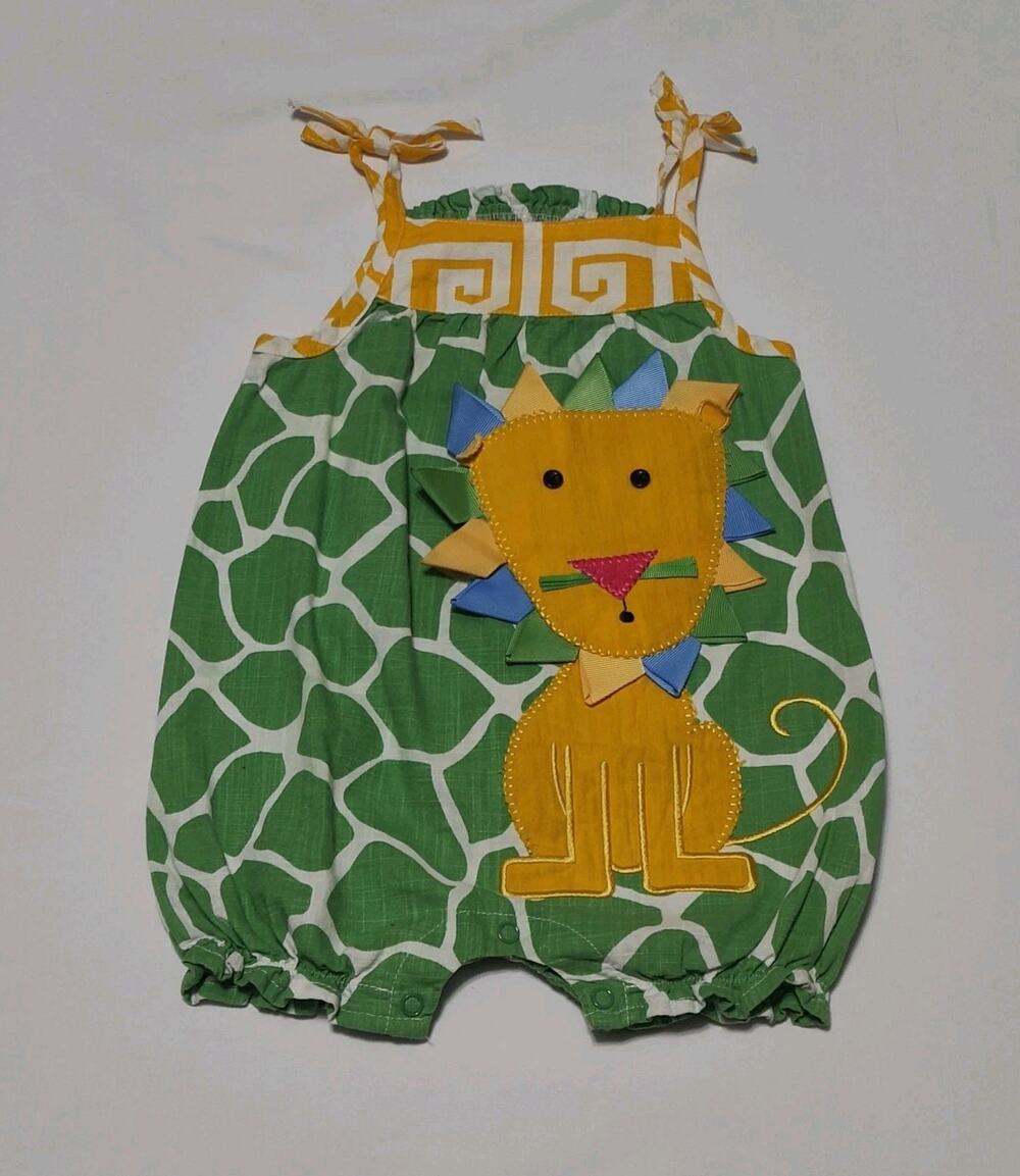 Girls Boutique Mud Pie Lion Romper Size 12-18 Months Pre-owned EUC